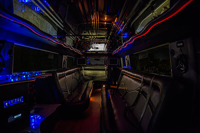 leather seating on the hummer limo
