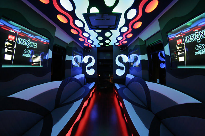 inside the limo bus